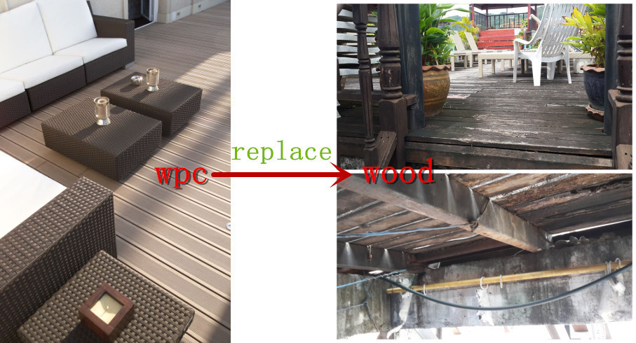 3D embossed surface WPC decking,Super embossed flooring for outdoor,15years warranty.